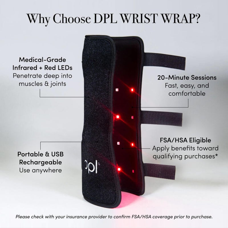 dpl Red Light Therapy Wrap for Wrist, Medical Grade Light Therapy Products, Wrist Pain Wraps, Wearable Support for Carpal Tunnel, Strain, & Sprain, FSA HSA Eligible - Image 4